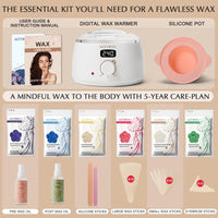 KOTAMU Waxing Kit for Women & Men, White Wax Kit for Hair Removal, Digital Waxing Pot for Thick Coarse Fine Fuzzy Hair & Sensitive Skin, Wax Warmer for Home Salon Use