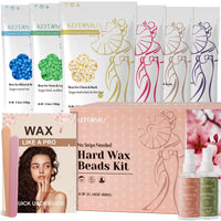 KOTAMU Hard Wax Beads, 6 Packs Waxing Beads for Hair Removal- Facial Bikini Brazilian Leg Sensitive Skin Full Body- Stripless Wax Beans Kit for Coarse & Fine Hair, Ideal for Women Men Home Salon Use