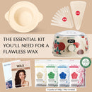 KOTAMU Waxing Kit for Women & Men, Wax Warmer for Hair Removal, Digital Wax Kit with Silicone Pot，Ideal for Face Eyebrow Arm Legs Armpit &Sensitive Skin, Lucum Waxing Machine for Home Salon Use