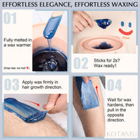 KOTAMU Waxing Kit for Women & Men, Wax Warmer for Hair Removal, Digital Wax Kit with Silicone Pot，Ideal for Face Eyebrow Arm Legs Armpit &Sensitive Skin, Wavi Waxing Machine for Home Salon Use
