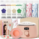 KOTAMU Wax Warmer, Waxing Kit for Women Men Hair Removal, Digital Waxing Machine for Face Eyebrow Bikini Brazilian Leg Body &Sensitive Skin, Pink Wax Kit With 44 Accessories for Home Salon Use