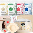 KOTAMU Waxing Kit for Women & Men, Wax Warmer for Hair Removal, Digital Wax Kit with Silicone Pot，Ideal for Face Eyebrow Arm Legs Armpit &Sensitive Skin, Bloomy Waxing Machine for Home Salon Use